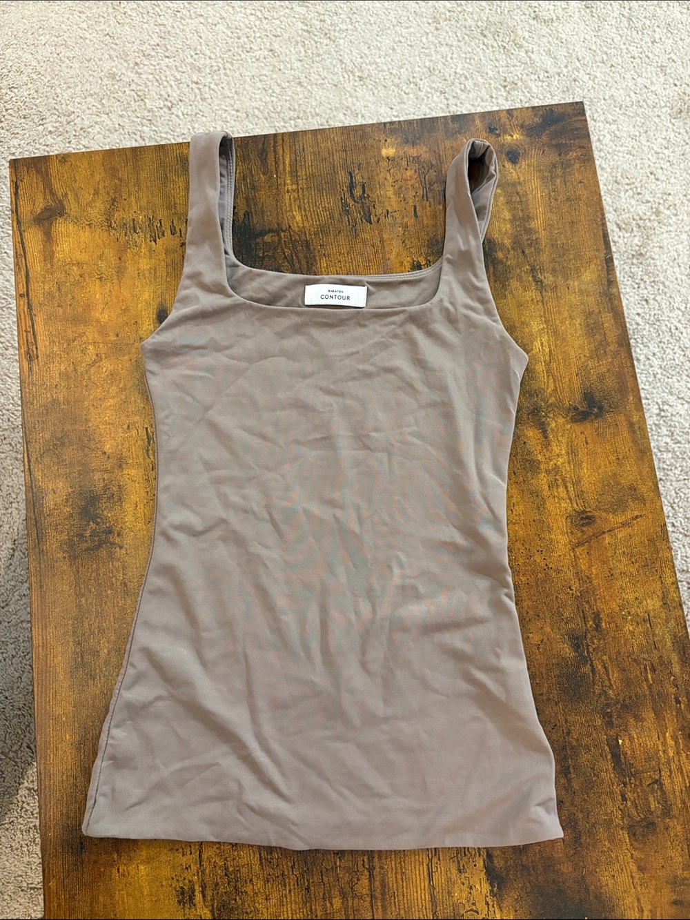 Babaton Women’s Square Neck Tank Top in Taupe size XS
